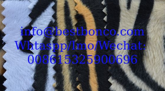Tricot Velboa print flocking fabric zebra print plush flock fabric wholesale best quality