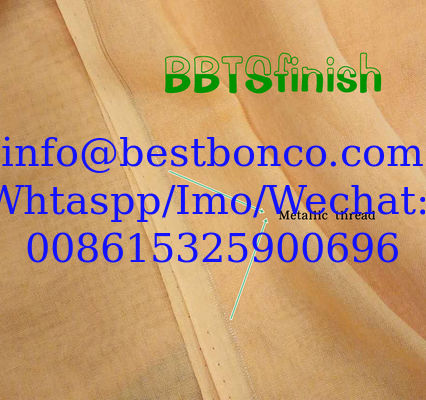 Metallic thread selvedge 100% spun polyester high twisted full voile factory direct sale cheap price high quality