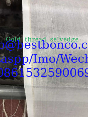 Metallic thread selvedge 100% spun polyester high twisted full voile factory direct sale cheap price high quality