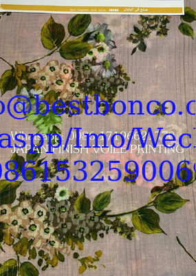 Highest Level Japan Voile pinting Metellic ground quality صنع في اليابان