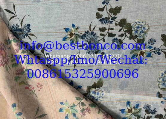 High density super twisted spun polyester voile printing fabric fashion design digital printing screen  صنع في اليابان
