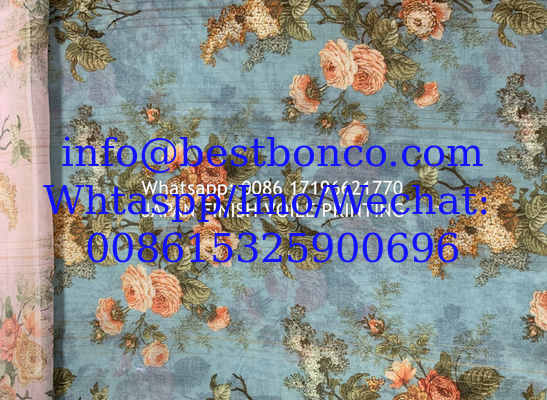 High density super twisted spun polyester voile printing fabric fashion design digital printing screen  صنع في اليابان