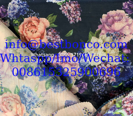 High density super twisted spun polyester voile printing fabric fashion design digital printing screen  صنع في اليابان