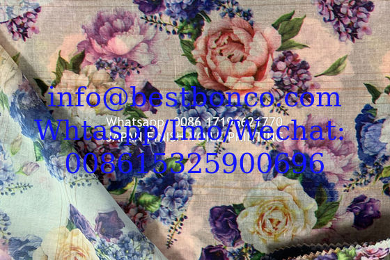 High density super twisted spun polyester voile printing fabric fashion design digital printing screen  صنع في اليابان