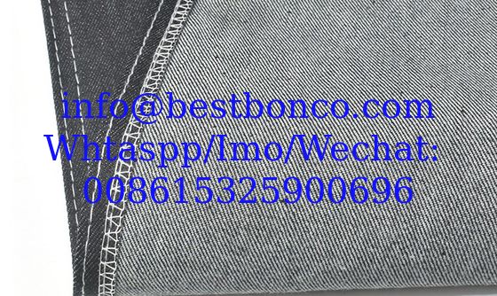 10OZcotton vertical bamboo non-stretch denim fabric 180cm autumn and winter models 10+10 men's jeans fabric manufacturer