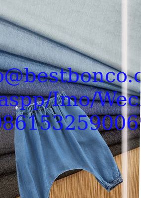 Factory direct non-washing color denim, spring and summer children's wear, women's non-stretch fabric, denim-like tencel