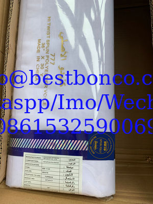 100% SPUN  VOILE SUPER HIGH TWISTED WHITE BLUISHWHTE QUALITY FINISH صنع في اليابان