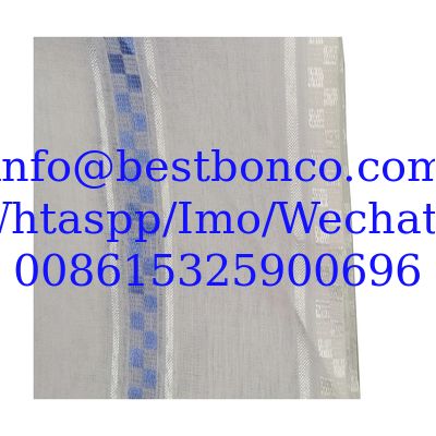 100% Jacquard selvedge SPUN  VOILE SUPER HIGH TWISTED WHITE BLUISHWHTE QUALITY FINISH صنع في اليابان