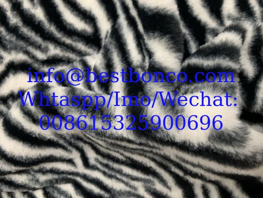 Velboa Printing fabric soft finish with high quality zebra design, snake design, any fashion design finest quality super