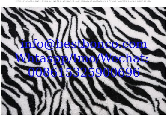 Velboa Printing fabric soft finish with high quality zebra design, snake design, any fashion design finest quality super