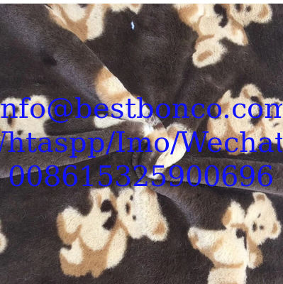 Velboa Printing fabric soft finish with high quality zebra design, snake design, any fashion design finest quality super
