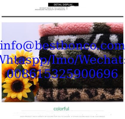 Camouflage Sherpa Fleece Fabric, Suitable for Winter Jackets Lining and Shell