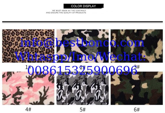 Camouflage Sherpa Fleece Fabric, Suitable for Winter Jackets Lining and Shell