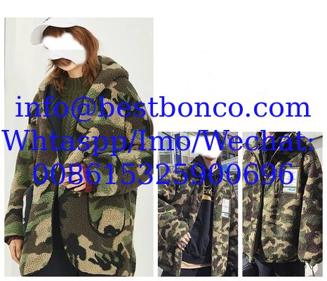 Camouflage Sherpa Fleece Fabric, Suitable for Winter Jackets Lining and Shell