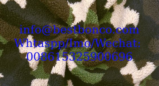 Camouflage Sherpa Fleece Fabric, Suitable for Winter Jackets Lining and Shell