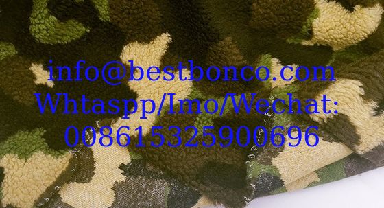 Camouflage Sherpa Fleece Fabric, Suitable for Winter Jackets Lining and Shell
