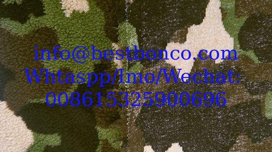 Camouflage Sherpa Fleece Fabric, Suitable for Winter Jackets Lining and Shell