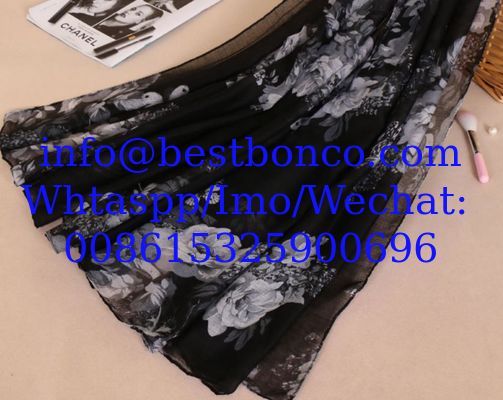 High quality spun polyester voile printing fabric for muslim shawl , scarf , dress, embroidery super fine quality top