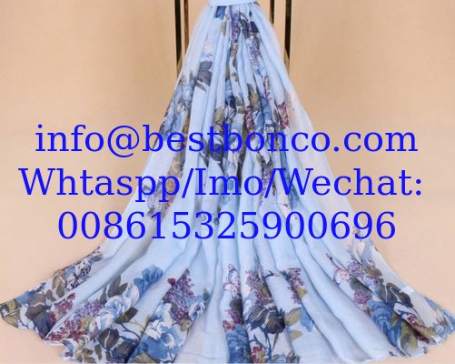 High quality spun polyester voile printing fabric for muslim shawl , scarf , dress, embroidery super fine quality top