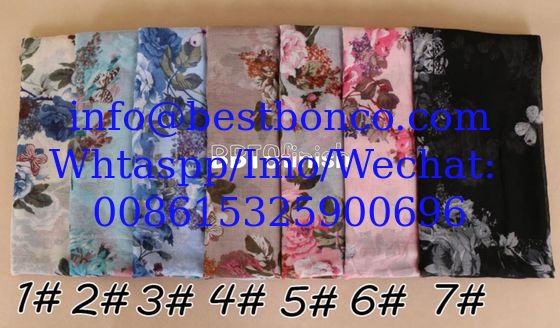 High quality spun polyester voile printing fabric for muslim shawl , scarf , dress, embroidery super fine quality top