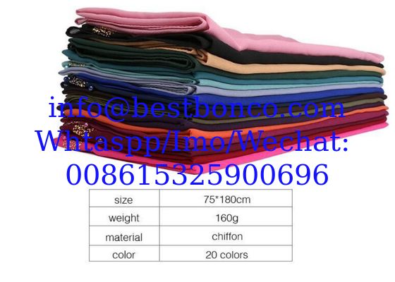 High quality spun polyester voile p/dyed fabric for muslim shawl , scarf , dress, embroidery super fine quality top