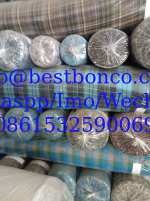 100% Cotton with golden and silver thread check design shirts' fabric stock for grade AAA quality