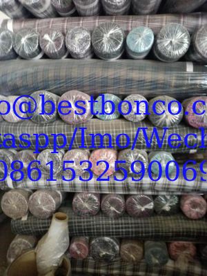 100% Cotton with golden and silver thread check design shirts' fabric stock for grade AAA quality