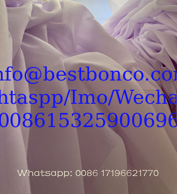 5mmSuper Twisted voile 2200 HTP spun polyester voile bluish white color dyeing soft finish with high cool quality 44inch