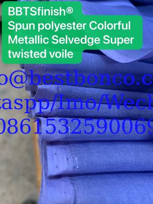 Metallic selvedge Sudan market spun polyester voile fabric  BBTSfinish Brand super quality