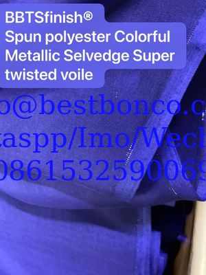 Metallic selvedge Sudan market spun polyester voile fabric  BBTSfinish Brand super quality