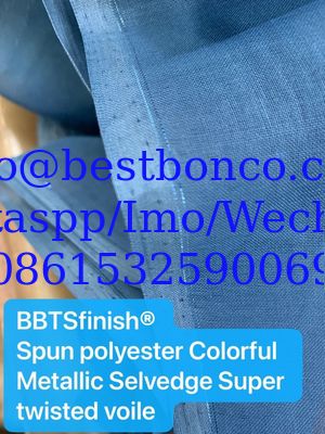 Metallic selvedge Sudan market spun polyester voile fabric  BBTSfinish Brand super quality