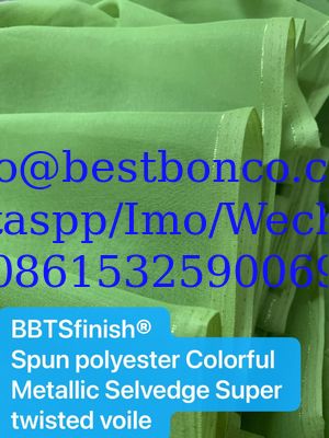 Metallic selvedge Sudan market spun polyester voile fabric  BBTSfinish Brand super quality