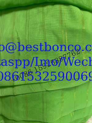 Metallic selvedge Sudan market spun polyester voile fabric