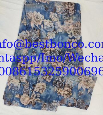Spun Polyester Voile BBTSfinsh® Brand Body Golden Thread Digital printing Voile Super Full Twisted 58"