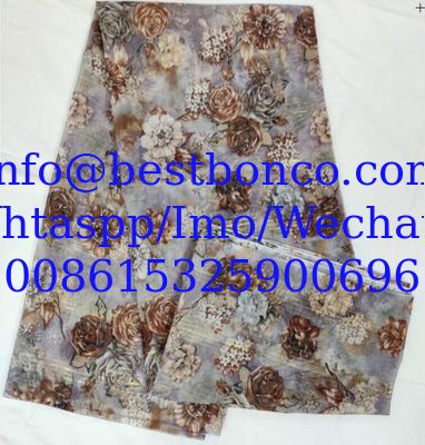 Spun Polyester Voile BBTSfinsh® Brand Body Golden Thread Digital printing Voile Super Full Twisted 58"