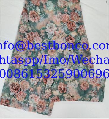 Spun Polyester Voile BBTSfinsh® Brand Body Golden Thread Digital printing Voile Super Full Twisted 58"