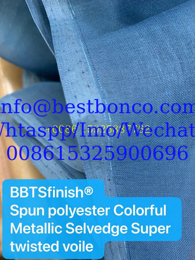 BBTS super high Twisted spun polyester voile fabric for muslim usage white bluishwhite dyeing printing