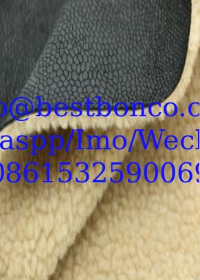 New fashion fabric free samples of pink suede composite lambskin composite soft cotton wool