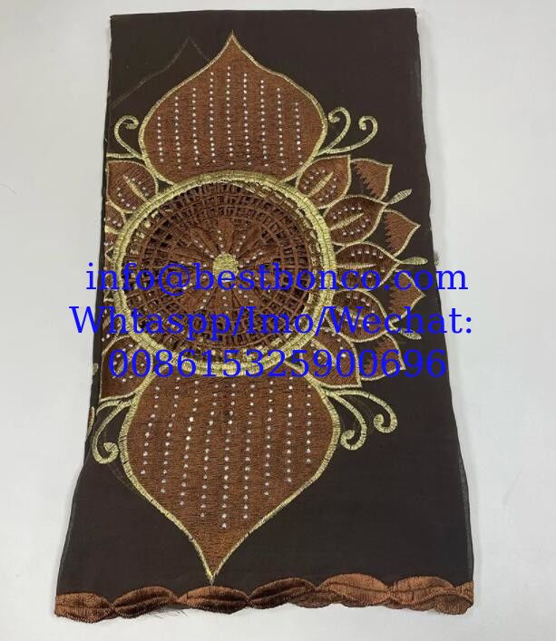 high quality Voile fabrics embroidery sudan robe swiss hijab scarf for muslim women