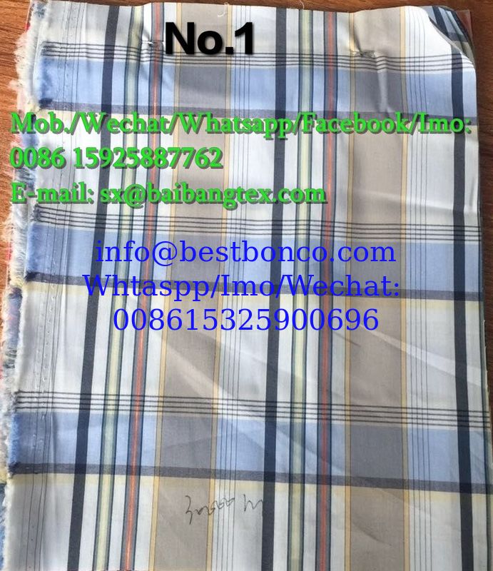 Yarn Dyed check design shirts of pants or boxers fabric cotton spandex high quality