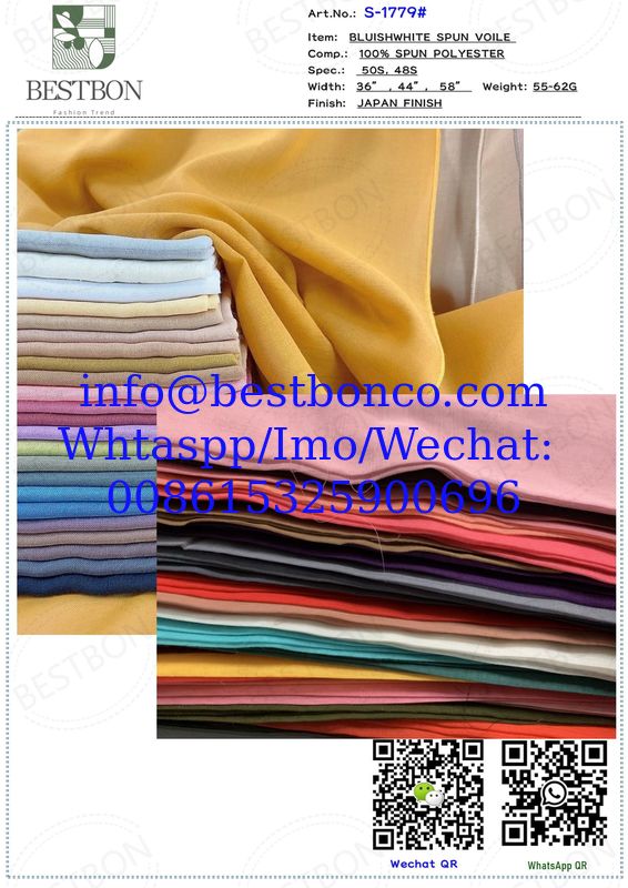 Original Made In Japan Spun Polyester Voile 44" P/Dyed fabric "TOYOBO" Brand