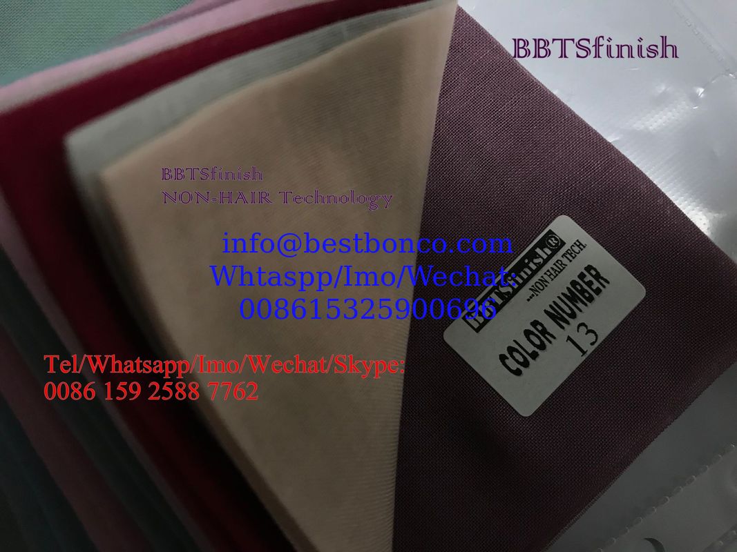 Super High-twisted spun polyester full voile 2 X2 non-hair technology by BBTSfinish® production development