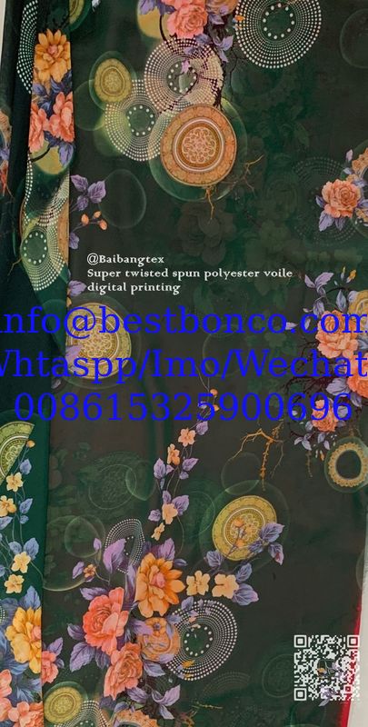 Digital spun polyester voile super twisted 2s/2z 1900t printing highest quality MADE IN JAPAN