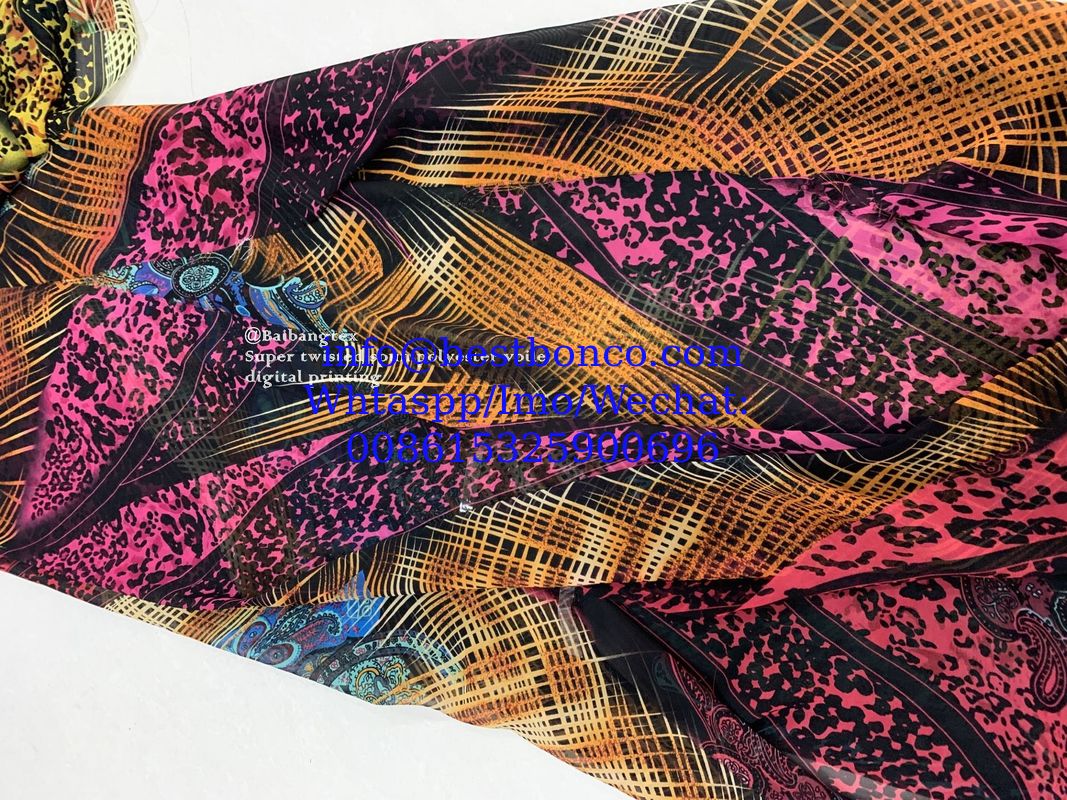 Digital spun polyester voile super twisted 2s/2z 1900t printing highest quality MADE IN JAPAN