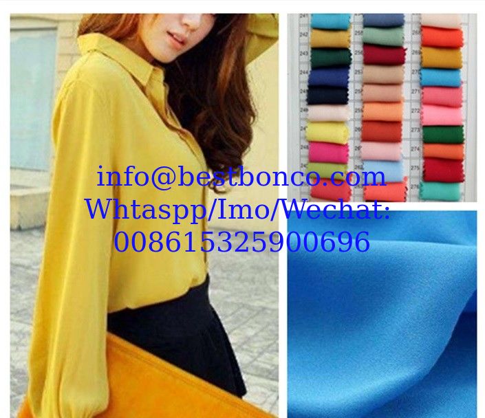 KOREA High TWISTED quality CHEAP FABR Grade AAA+ micro crepe plain dyed fabric various colors available yearly supplying
