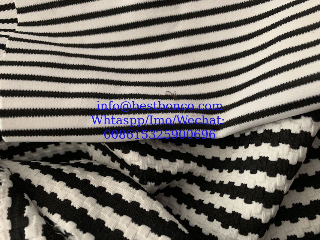 Fabric Knitting 3d strips design stock lot high quality cheap price fashion fabric design
