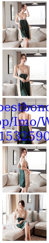 Factory direct cross-border creative long pajamas comfortable sexy noble stitching strap chiffon nightdress female summe