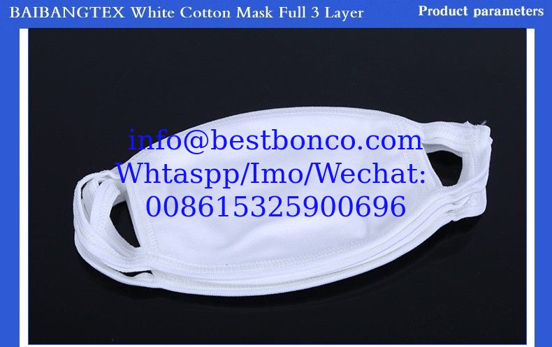 Three-layer cotton masks white black cotton masks Three-layer protective dust-proof and smog-proof men and women cotton