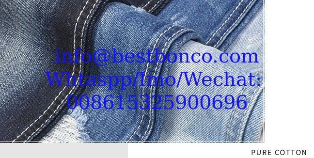 10OZcotton vertical bamboo non-stretch denim fabric 180cm autumn and winter models 10+10 men's jeans fabric manufacturer