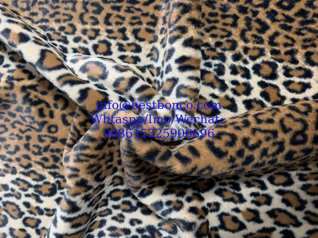 Velboa Printing fabric soft finish with high quality zebra design, snake design, any fashion design finest quality super